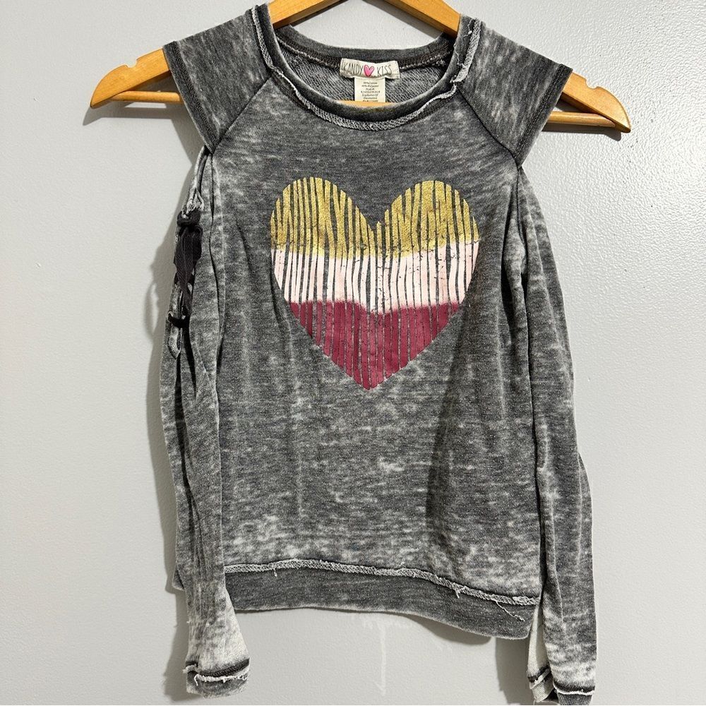 Kandy Kiss girls long sleeve heart shirt size S